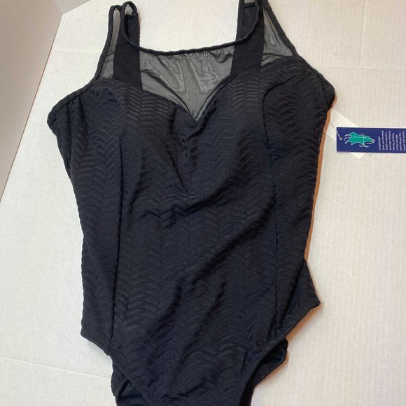 NWT Longitude Sweetheart Mesh Black One Piece Swimsuit - Picture 3 of 10